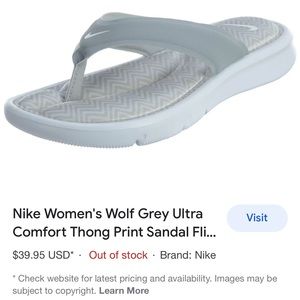 Nike Women’s Wolf Grey Ultra Comfort Flip Flop Sandal